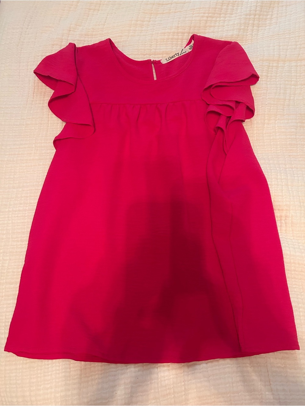 Liberty Love Hot Pink Ruffle Sleeve Top